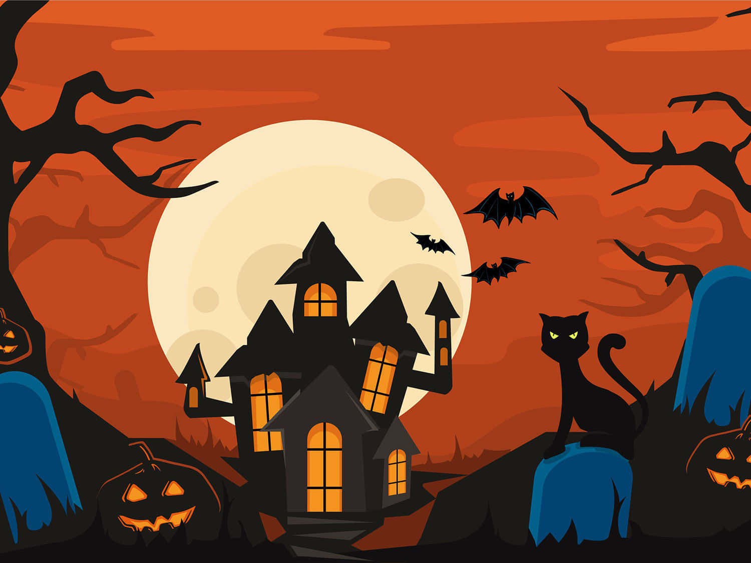 Celebrate A Spooktacular Halloween With Orange Background