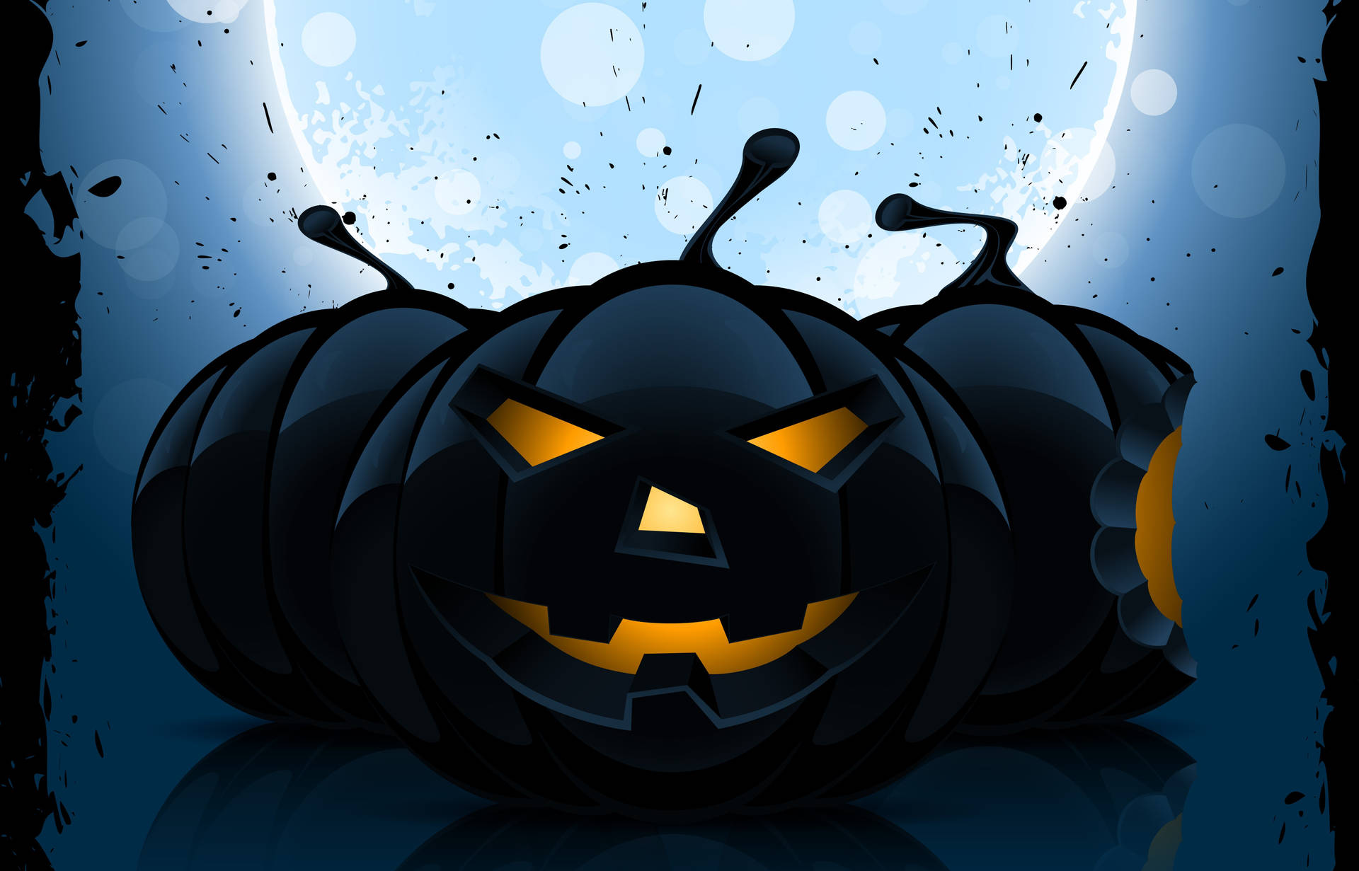 Celebrate A Spooktacular Halloween With This Glowing Black Pumpkin Background