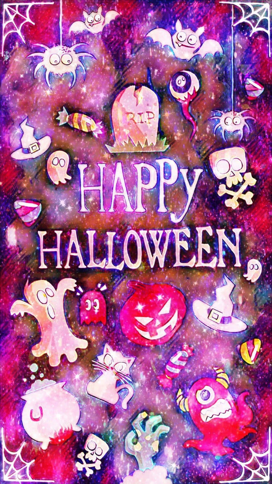 Celebrate A Spooky Purple Halloween! Background