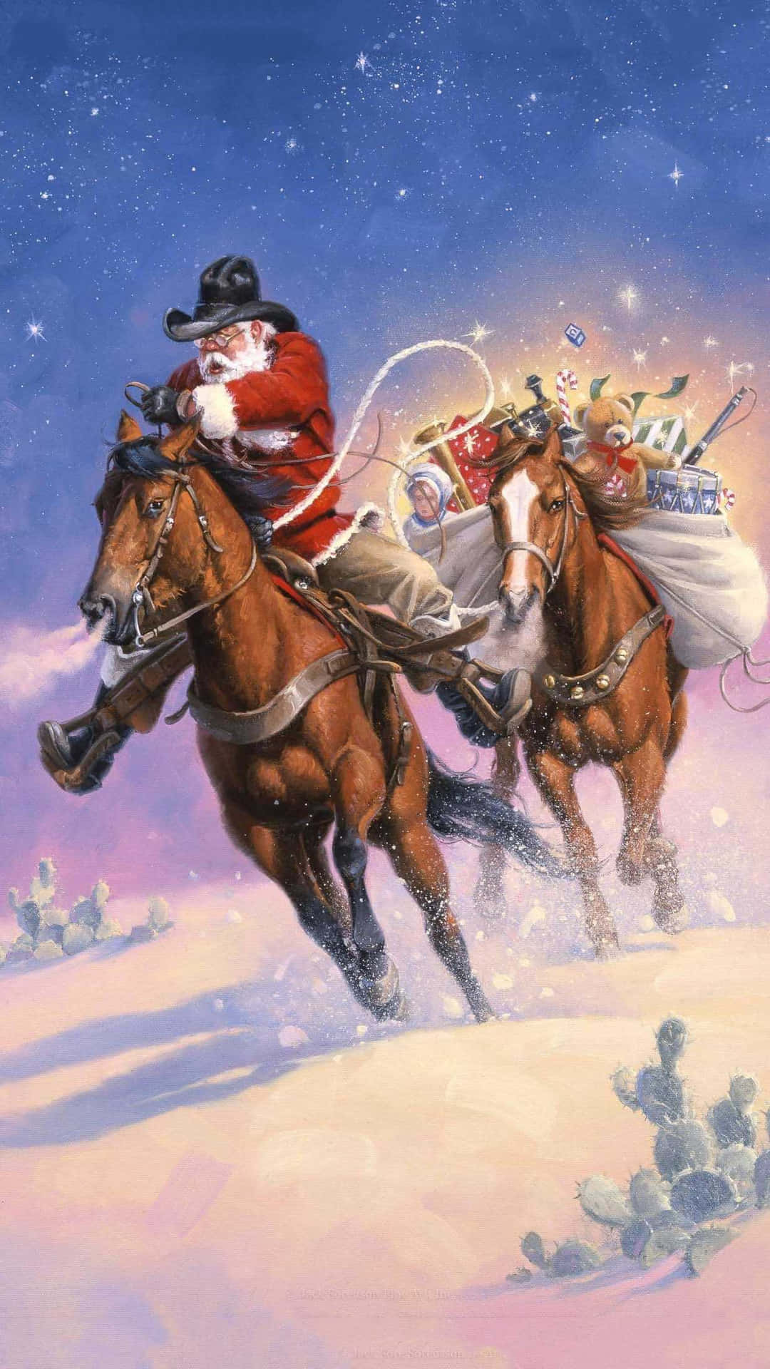 Celebrate Christmas Cowboy Style Background