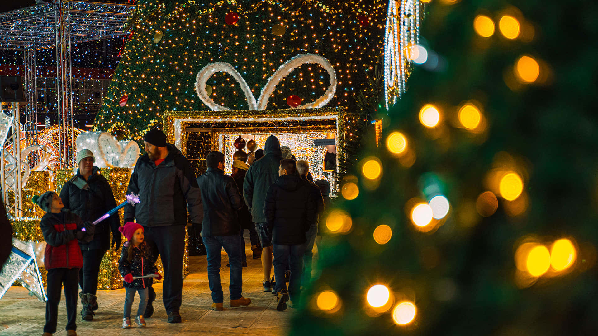 Celebrate Christmas In A Winter Wonderland Background