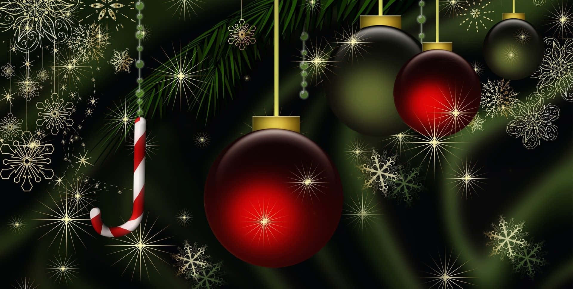 Celebrate Christmas In Bright Red And Green Background