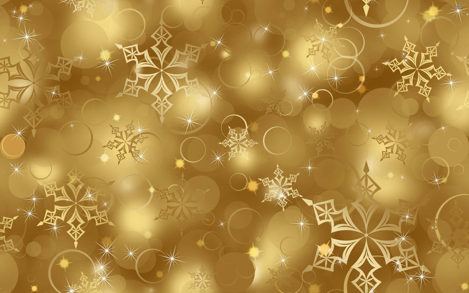 Celebrate Christmas Joyfully With Gold-themed Decorations Background