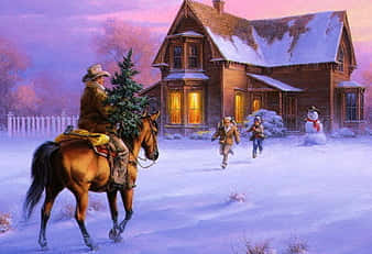 Celebrate Christmas The Cowboy Way Background