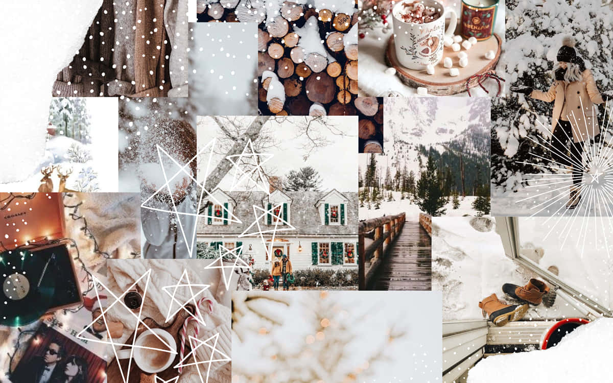 Celebrate Christmas With A New Laptop Collage Background