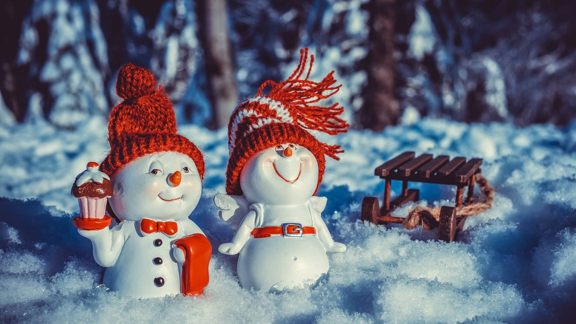 Celebrate Christmas With A Snow-filled Winter Wonderland Background