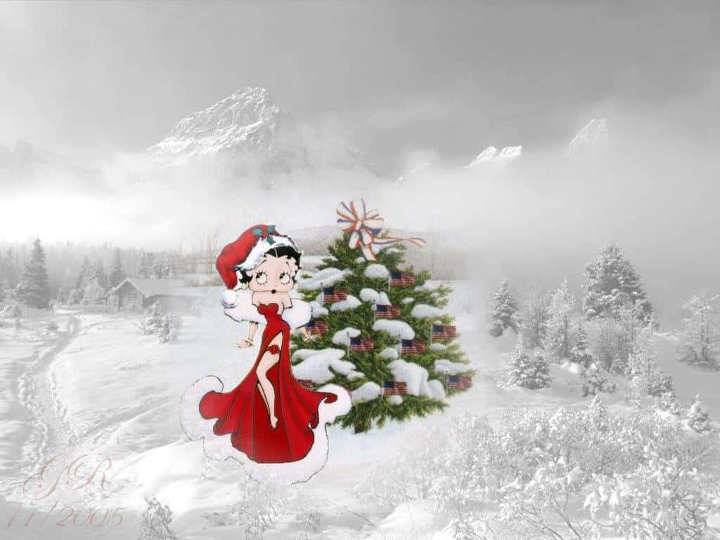 Celebrate Christmas With Betty Boop Background