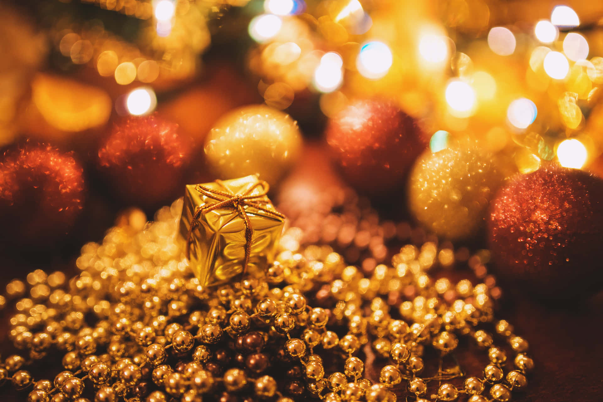 Celebrate Christmas With Glitter And Gold Background