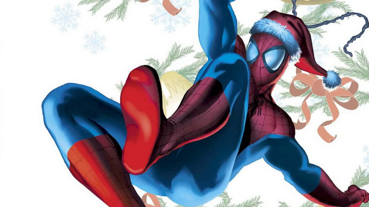 Celebrate Christmas With The Superheroes Of Marvel Background