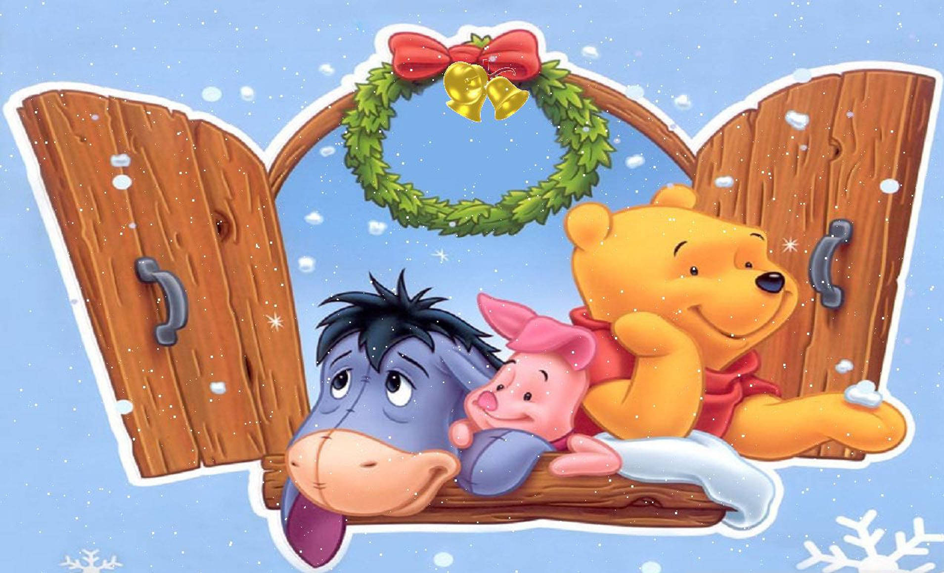 Celebrate Christmas With Winnie The Pooh Background