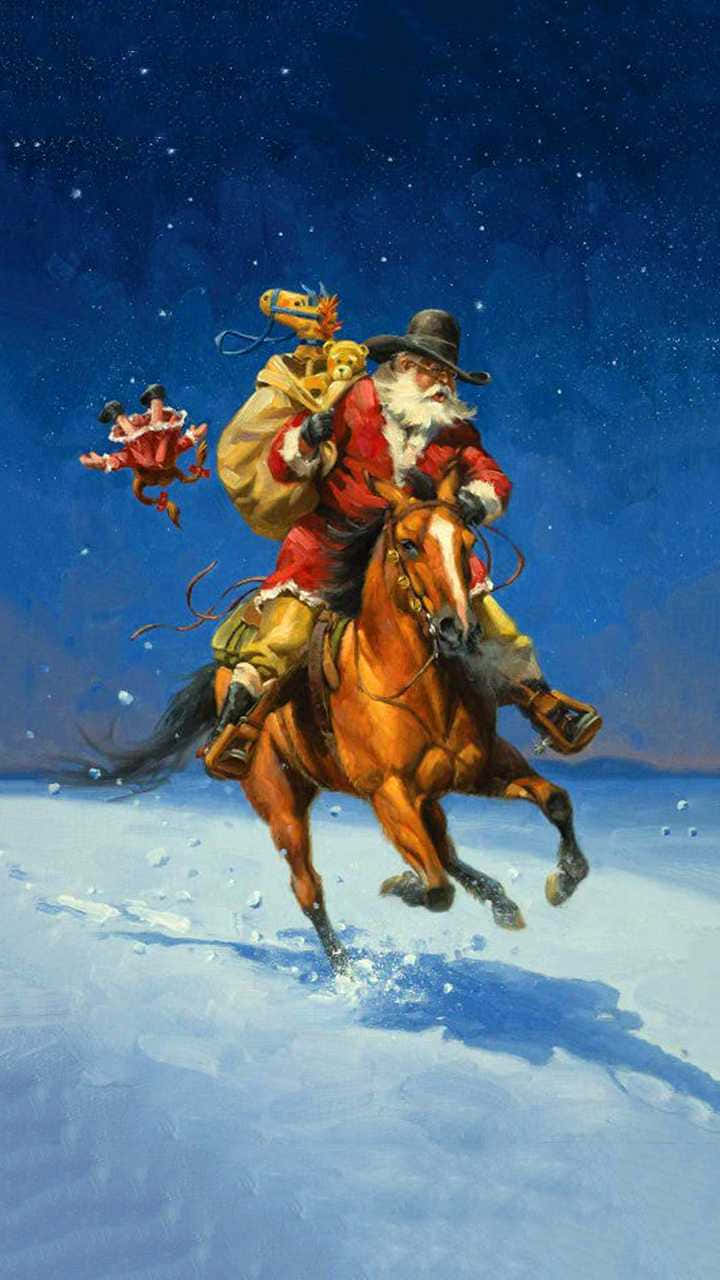 Celebrate Cowboy Christmas With Cowboy Spirit Background