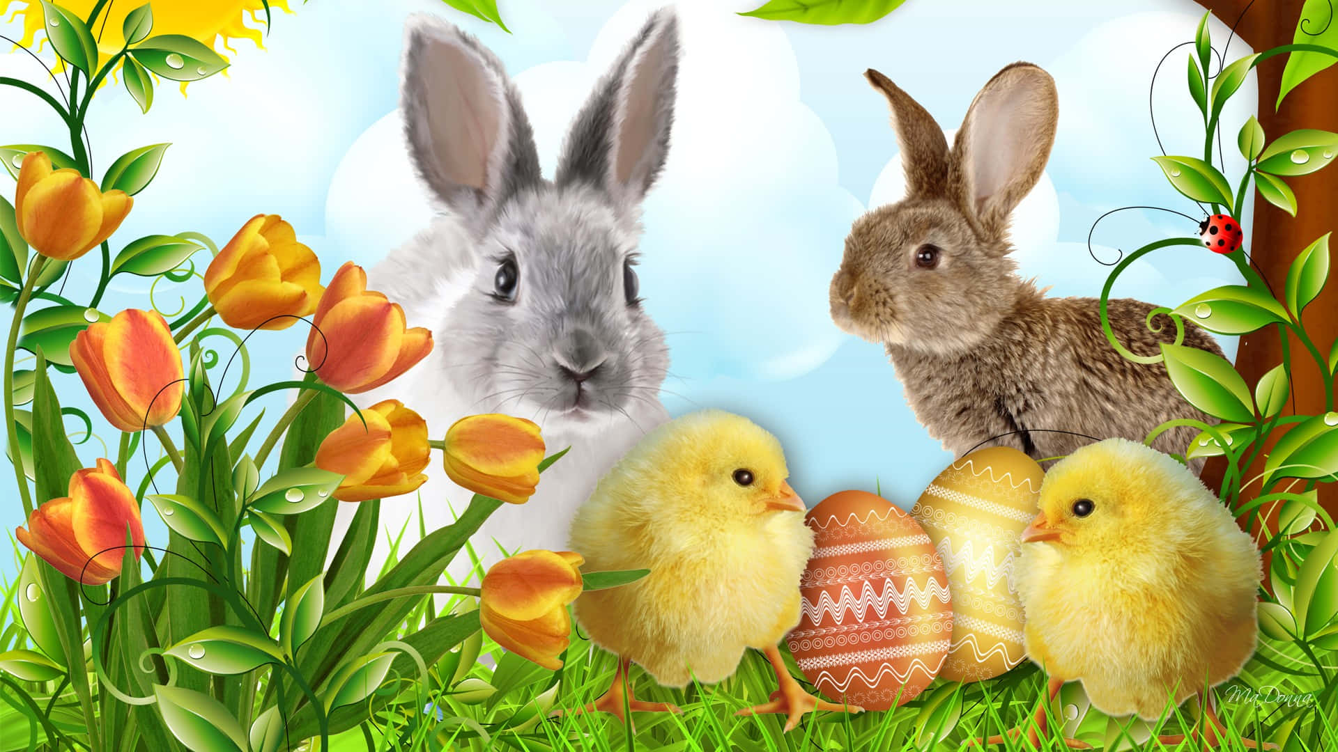 Celebrate Easter With A Cute And Happy Visage Background
