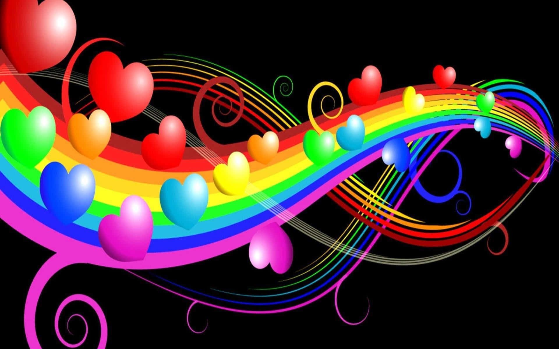 Celebrate & Express Love With The Gorgeous Rainbow Heart Background