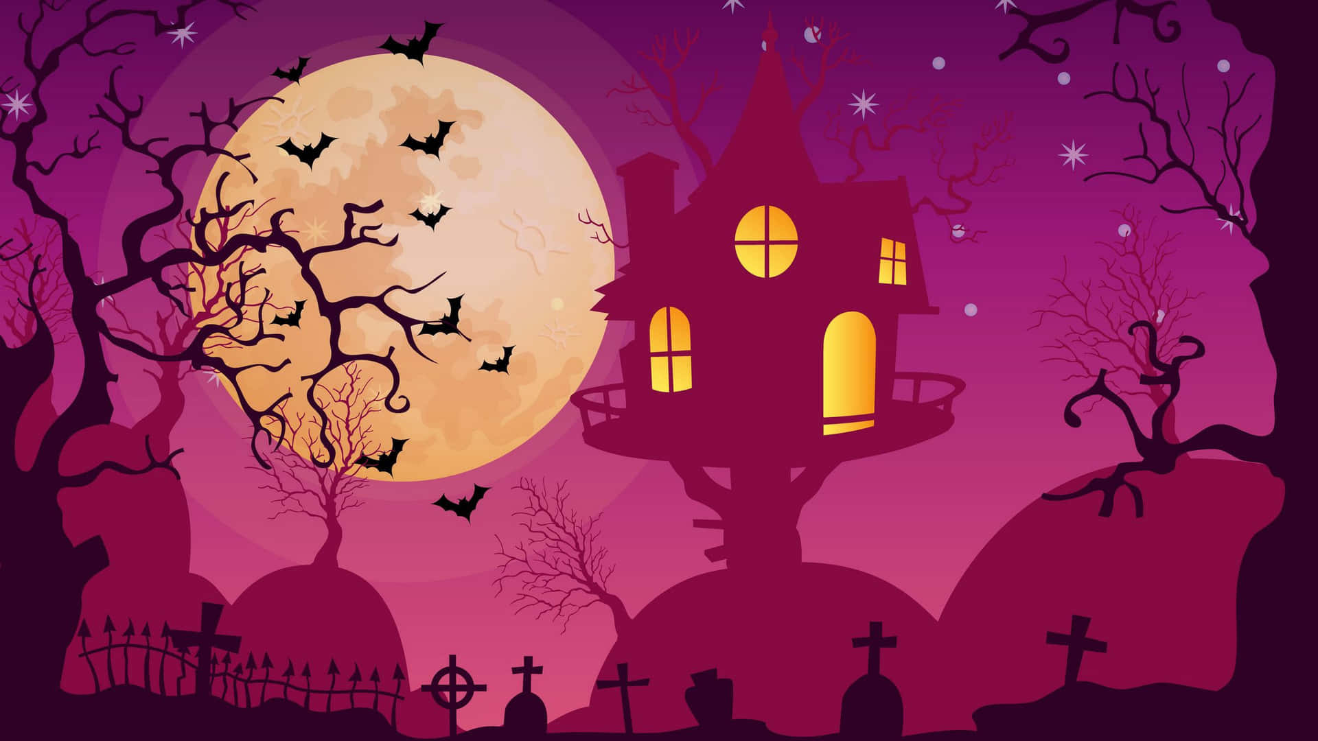 Celebrate Halloween In Pink And Style Background