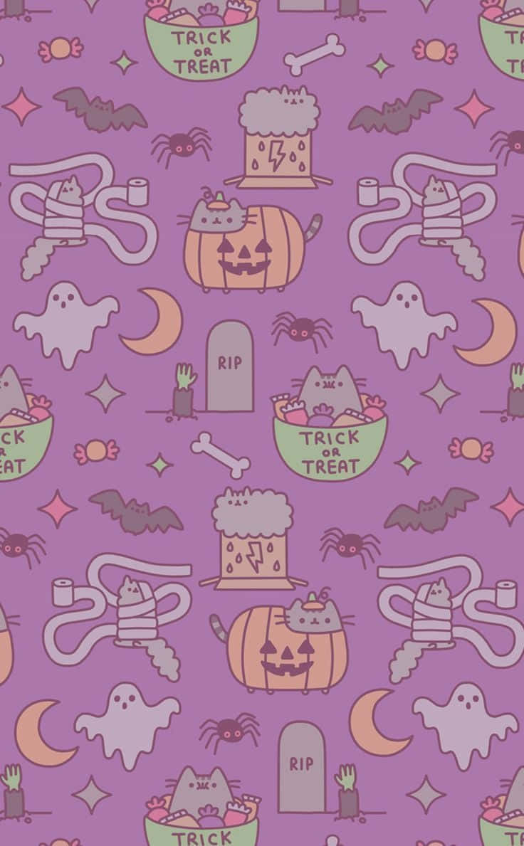 Celebrate Halloween In Style With Pink Decorations Background
