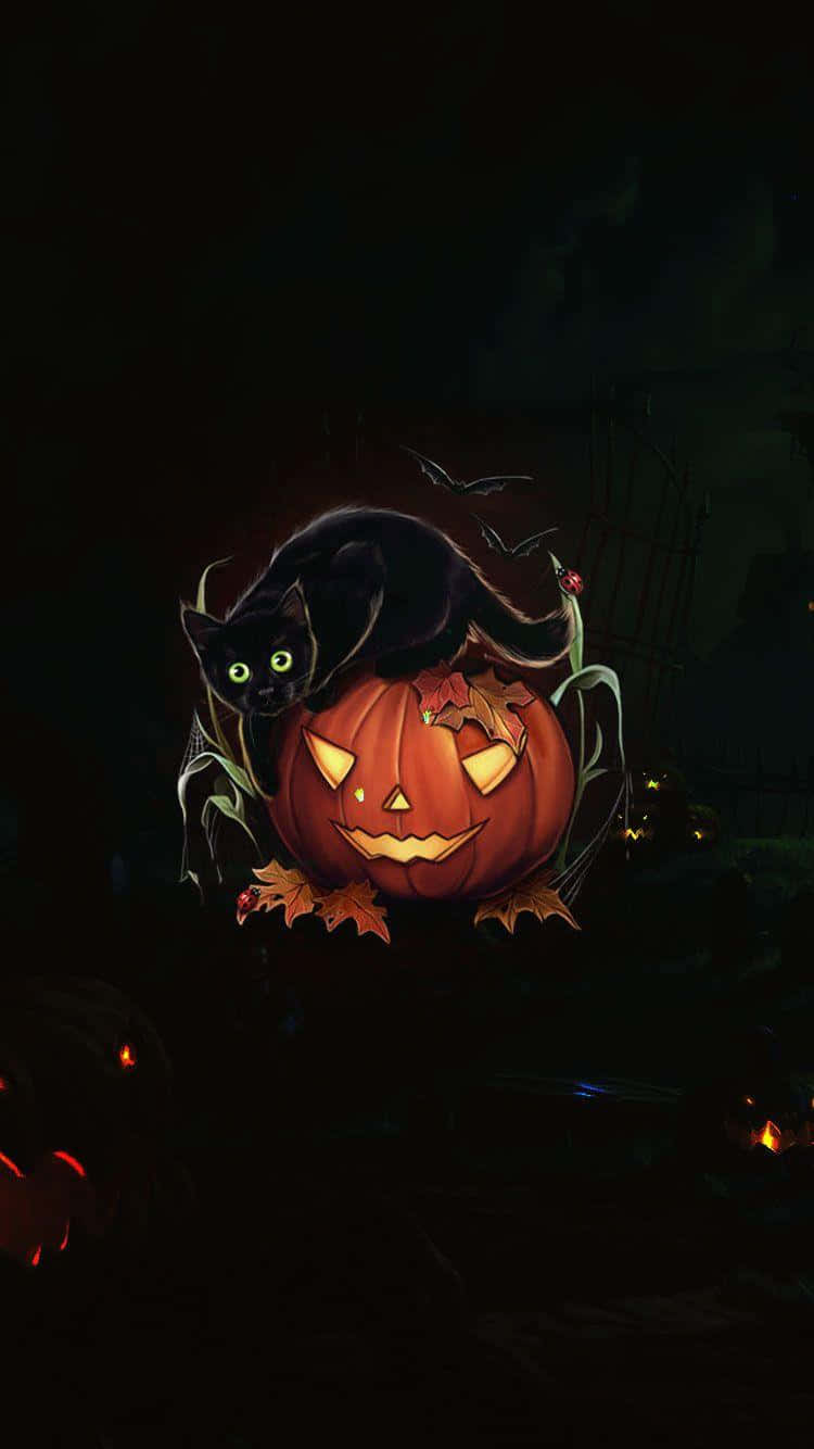 Celebrate Halloween With A Spooky Black Cat Background