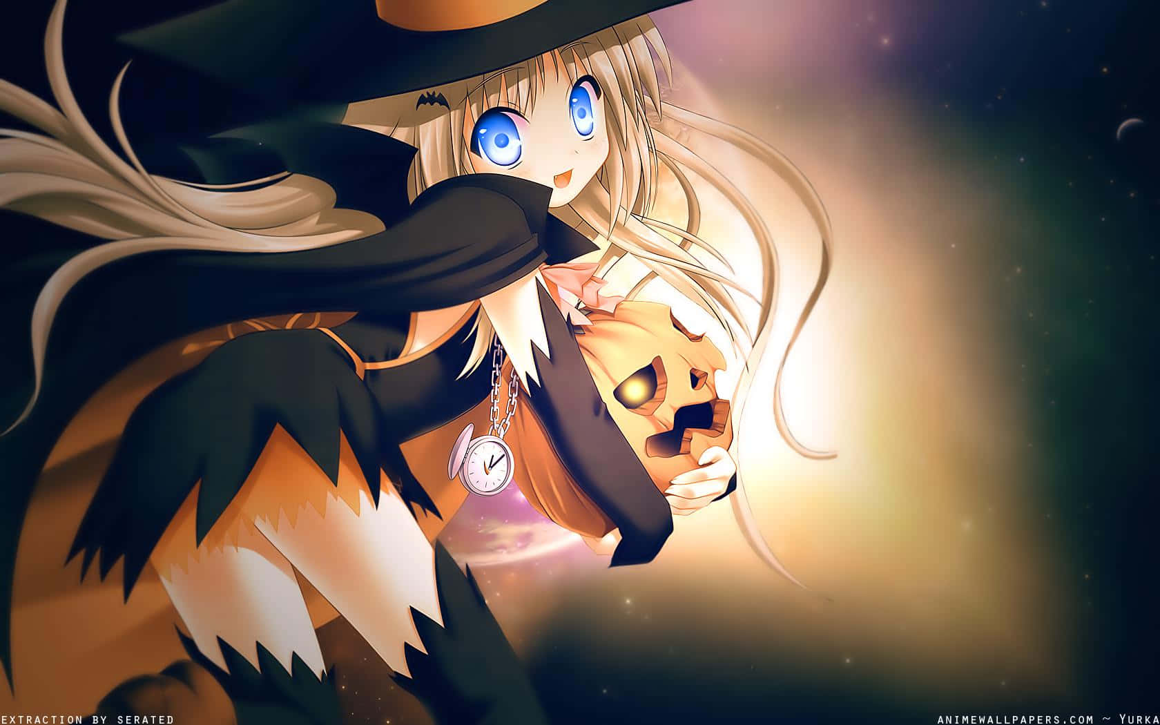 Celebrate Halloween With This Quirky Anime Girl Background