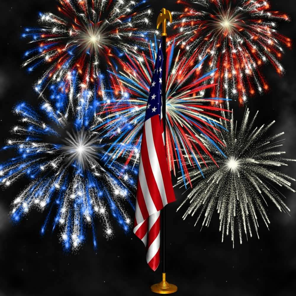 Celebrate Independence Day With Fireworks Background