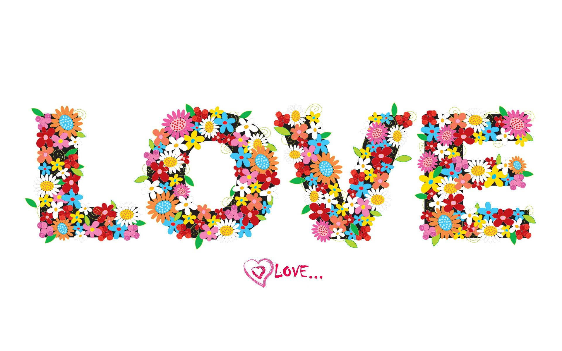 Celebrate Love With Inscription Of Flowers Background
