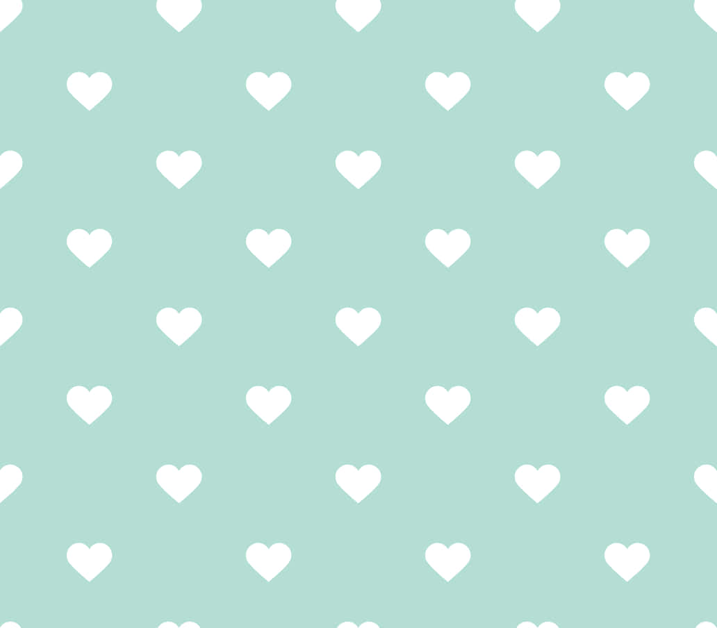 Celebrate Love With Mint Green Hearts Background