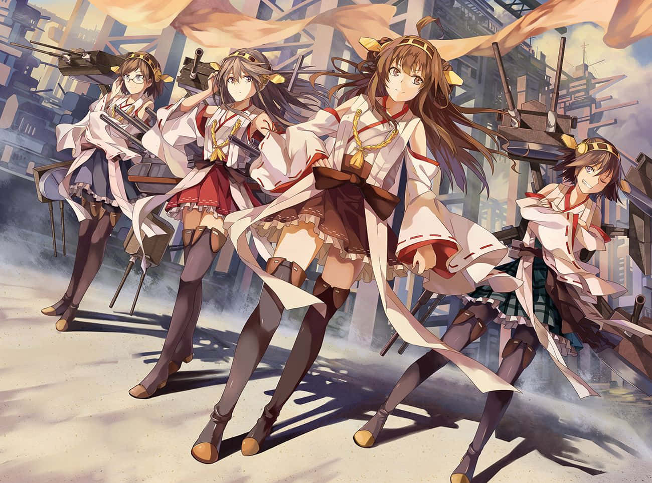 Celebrate The Action And Adventure Of Kantai Collection Background