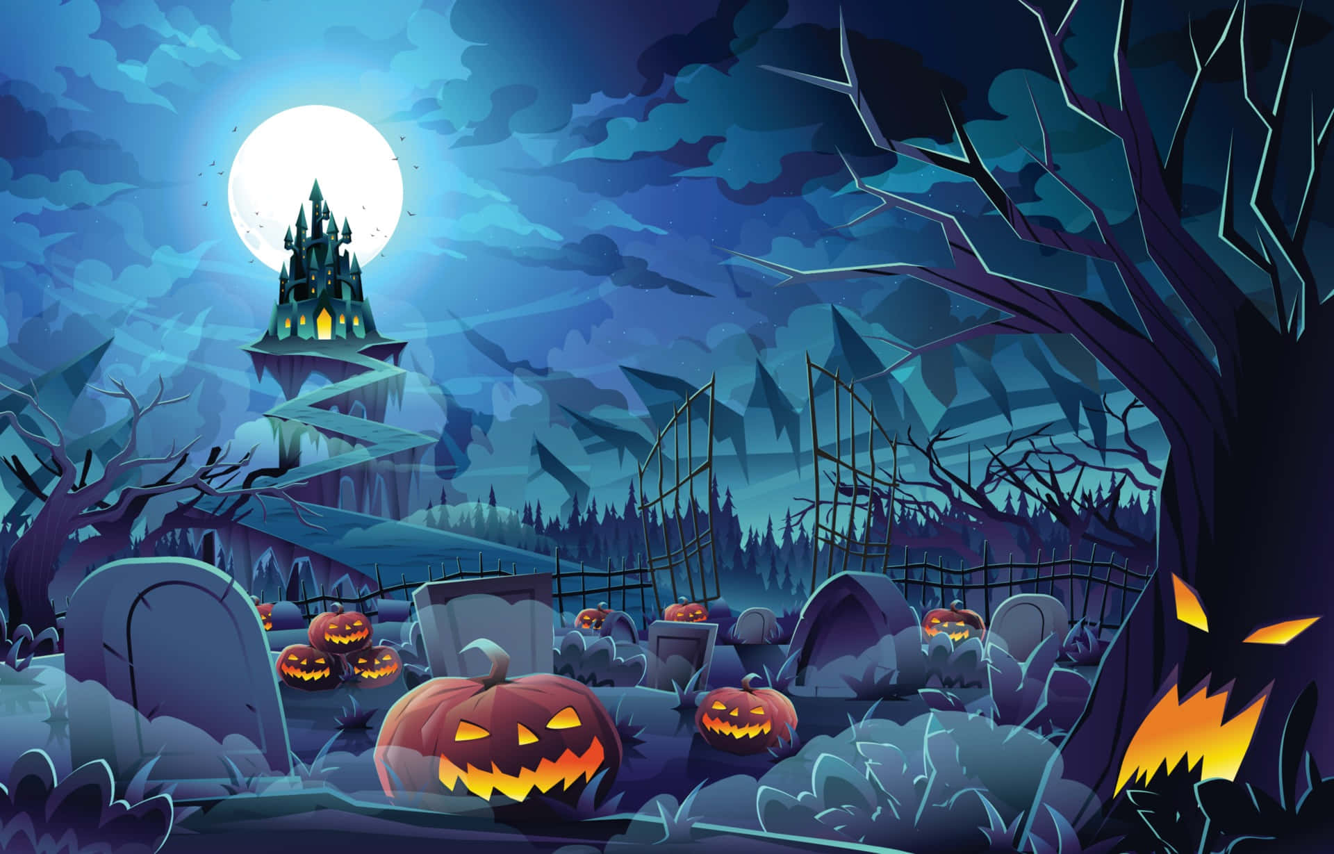 Celebrate The Beauty Of Halloween With The Vivid Colors Of This Festive Season. Background