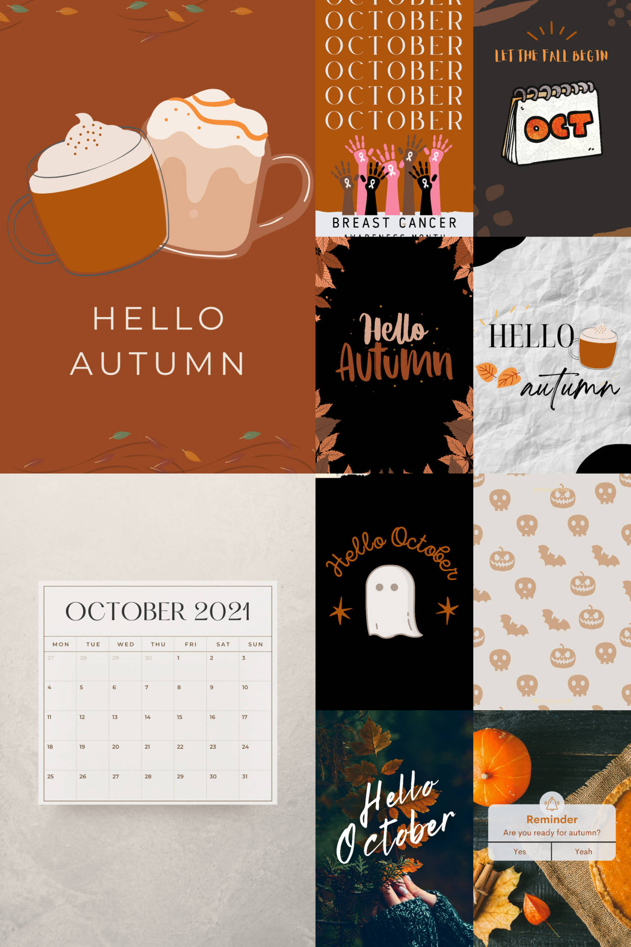 Celebrate The Beauty Of October With This Cute Wallpaper! Background