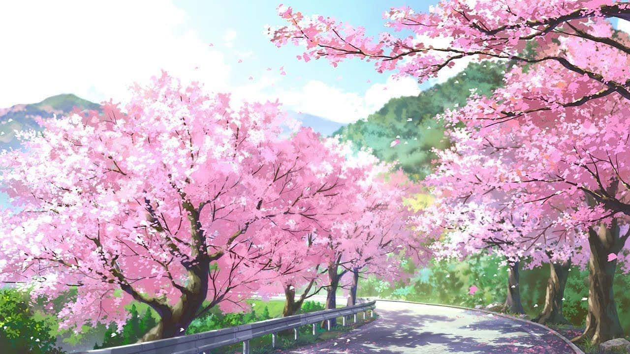 Celebrate The Beauty Of The Technological Age With A Sakura Pc! Background