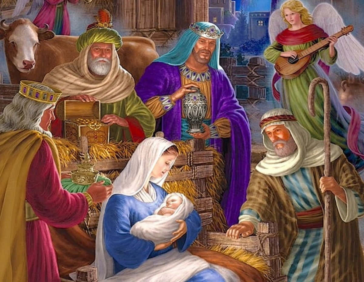Celebrate The Birth Of Jesus With A Joyful Christmas Background