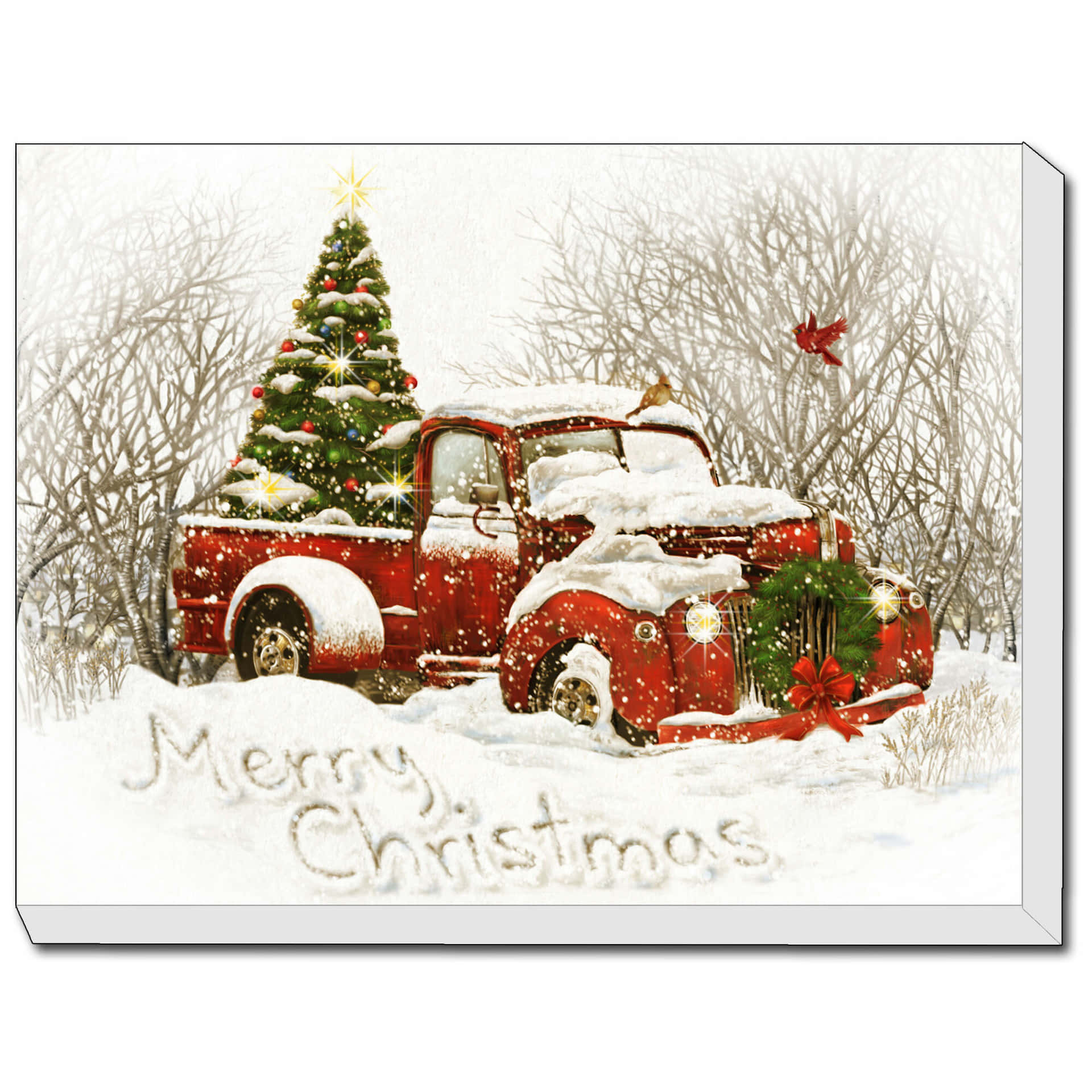 Celebrate The Christmas Holiday In Style With A Vintage Truck Background