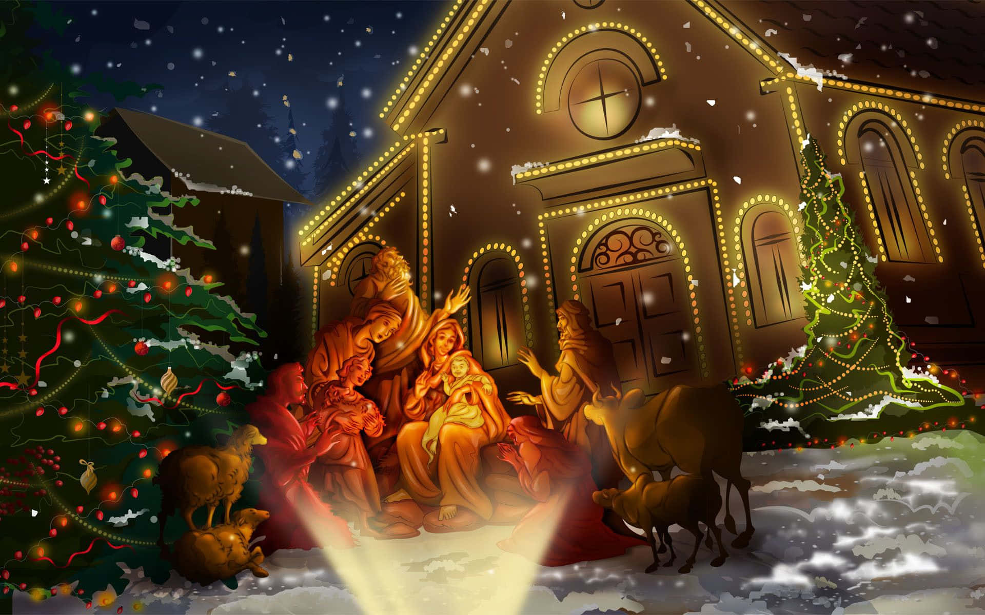 Celebrate The Christmas Season With Jesus Background