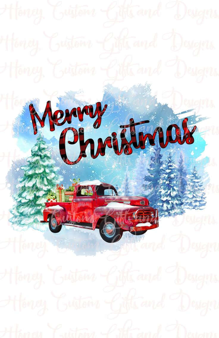 Celebrate The Christmas Season With This Festive Vintage Truck Background