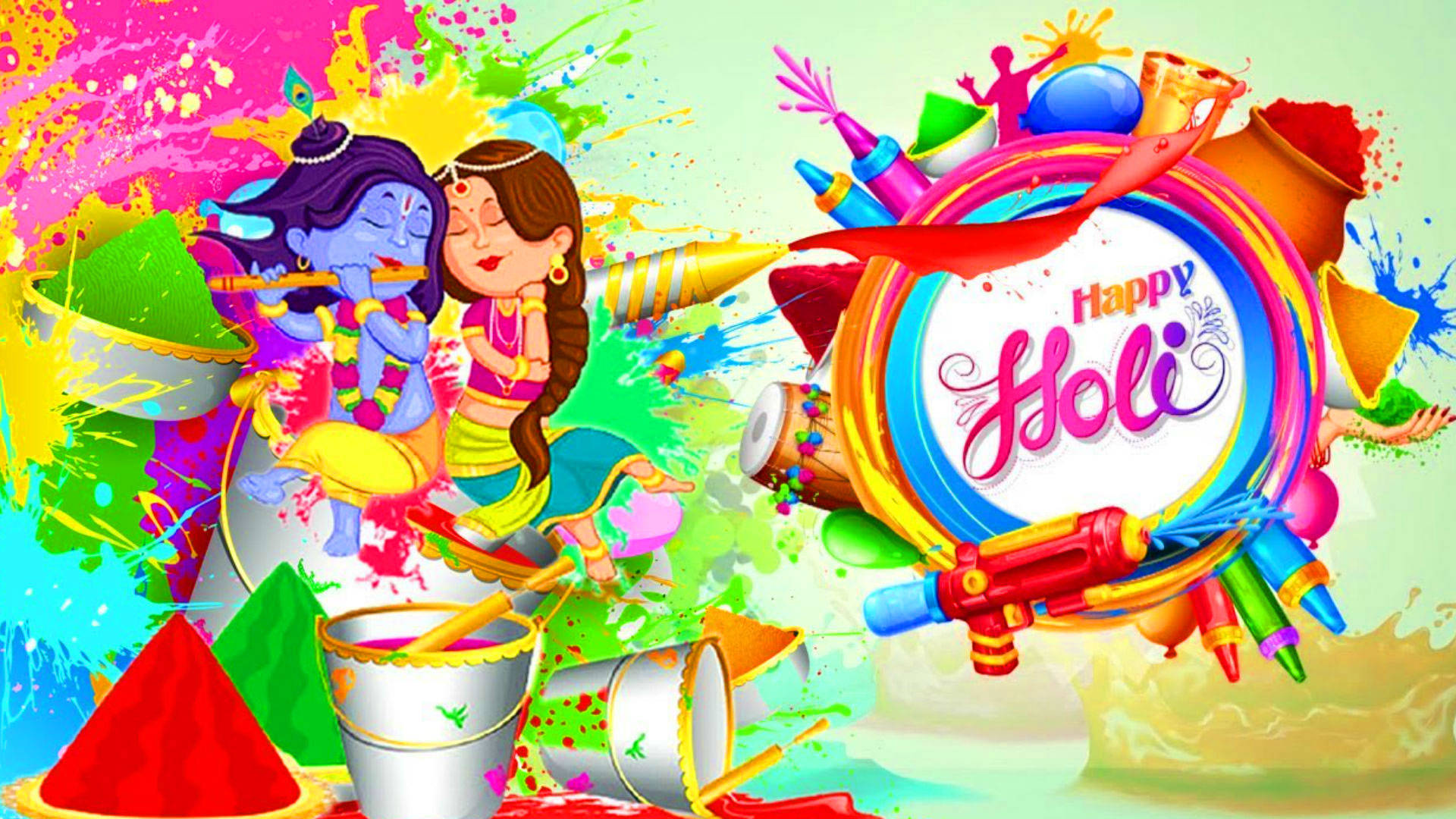 Celebrate The Festival Of Colors With Vibrancy - Happy Holi Hd Background