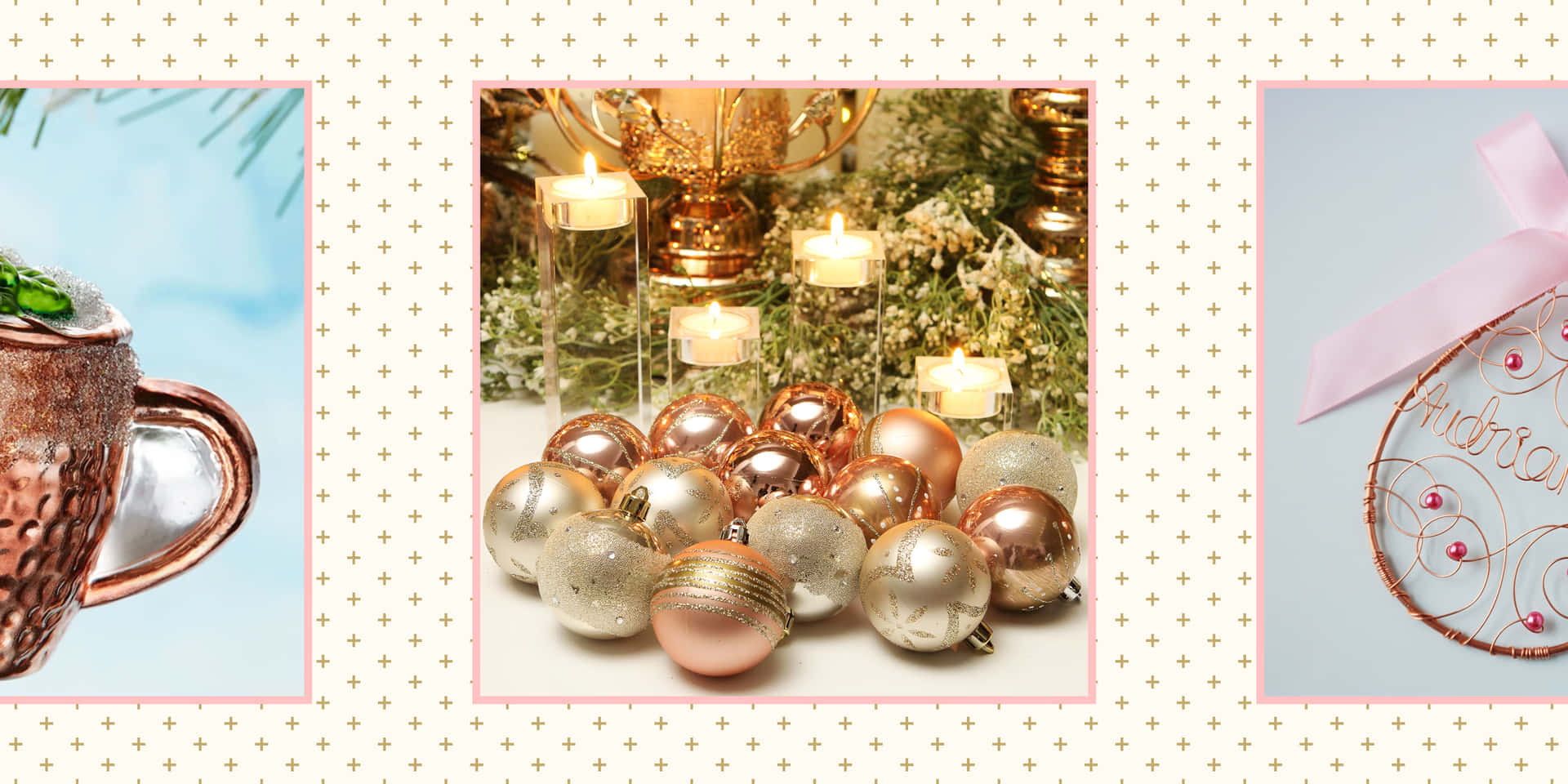 Celebrate The Holiday Season In Style With A Classic Rose Gold Christmas. Background