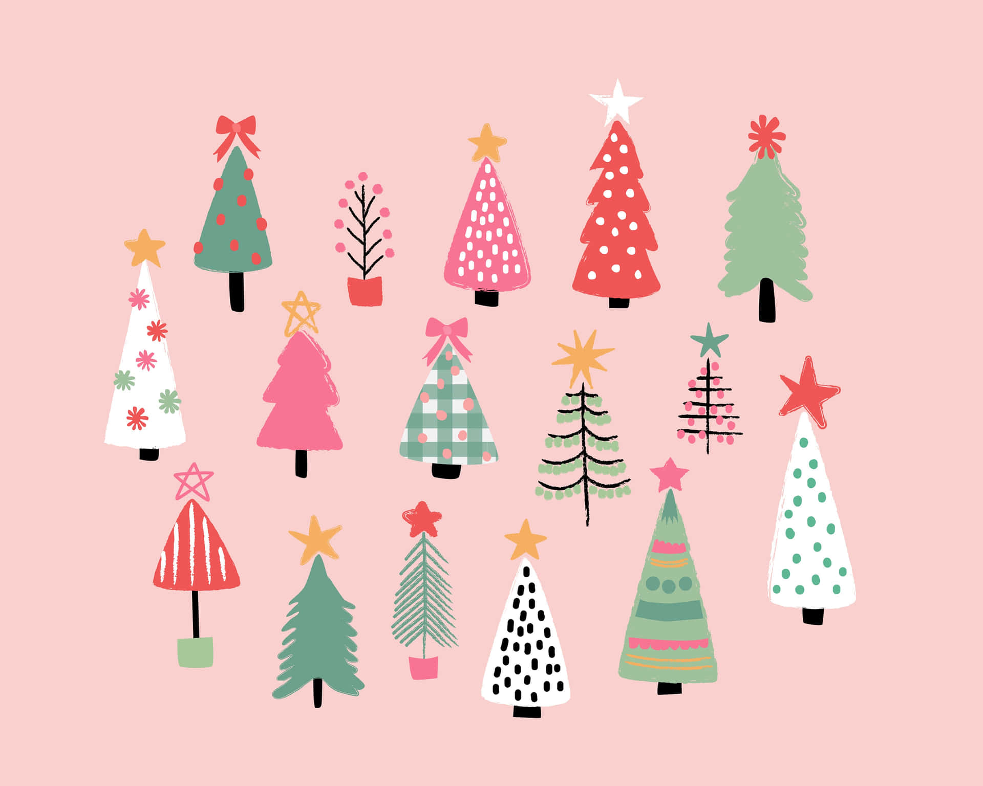 Celebrate The Holiday Season With A Festive Pink Christmas Tree! Background