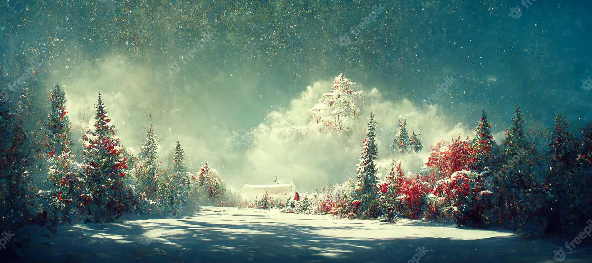 Celebrate The Holiday Season With A Snowy Christmas Background