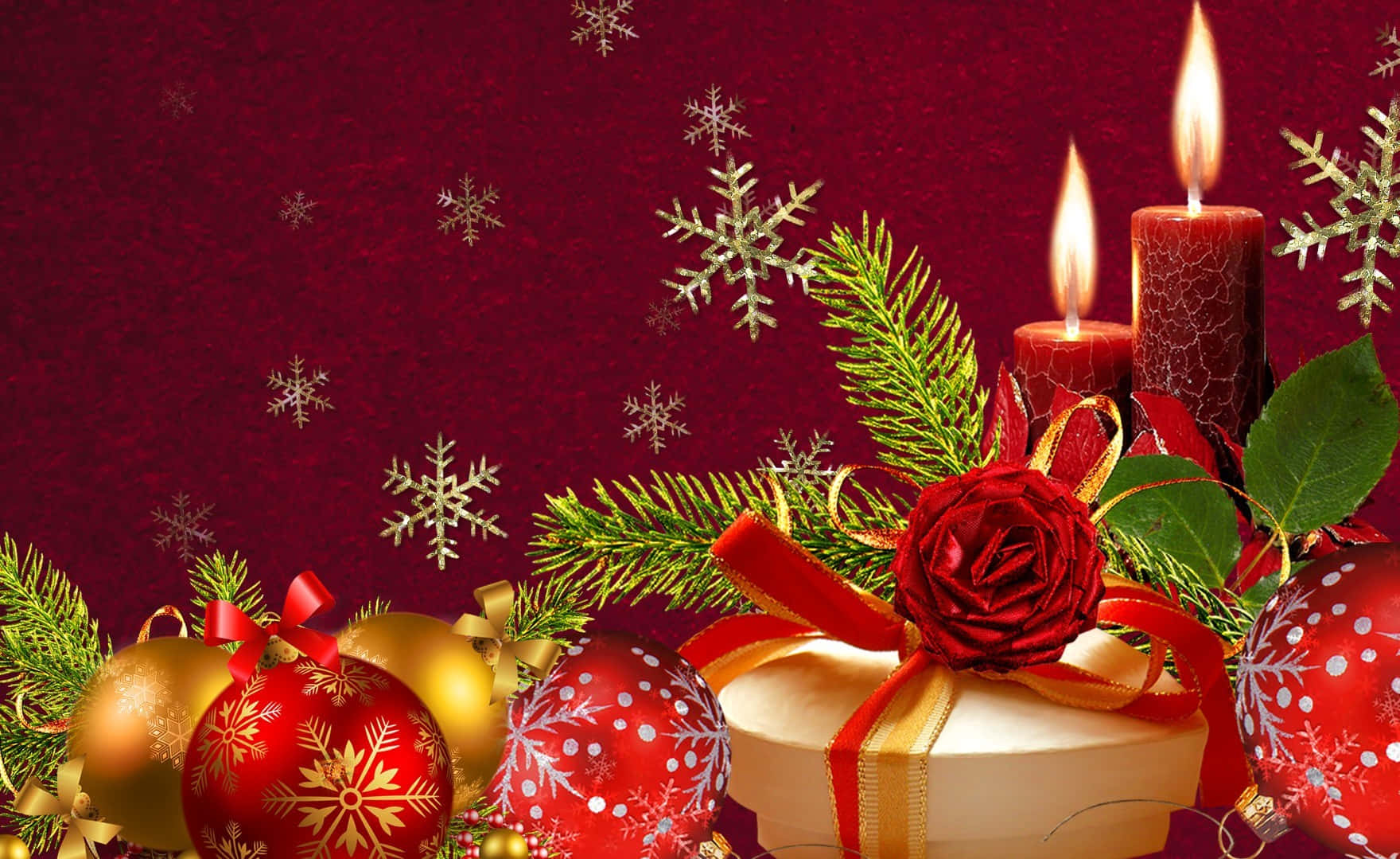 Celebrate The Holidays In Style With A Red Aesthetic Christmas Background