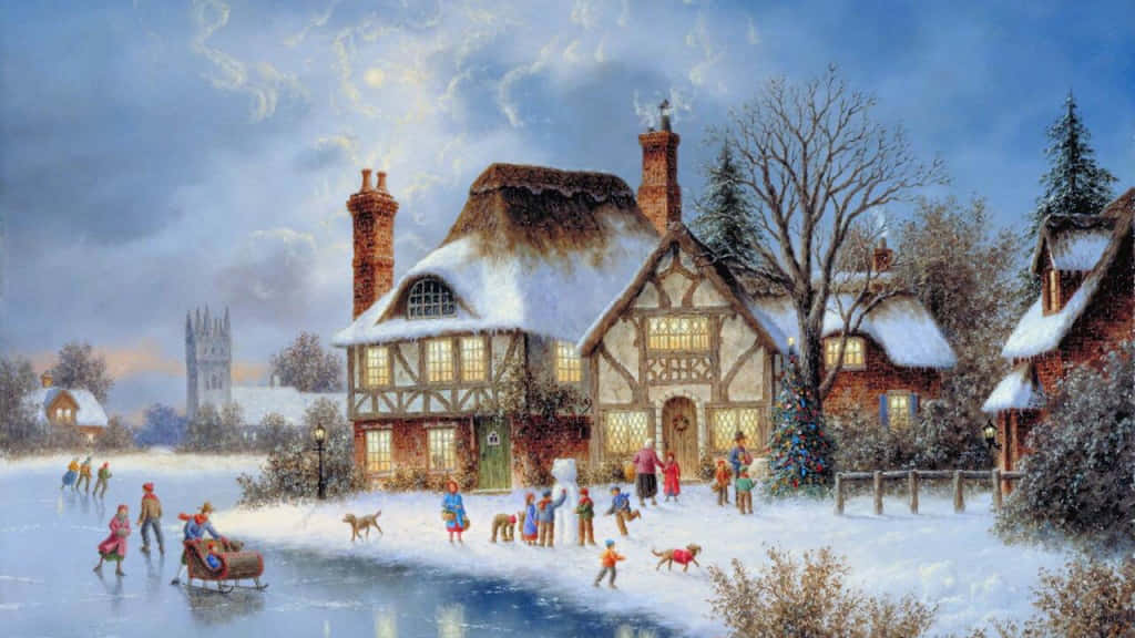 Celebrate The Holidays With A Vintage Christmas Desktop Background