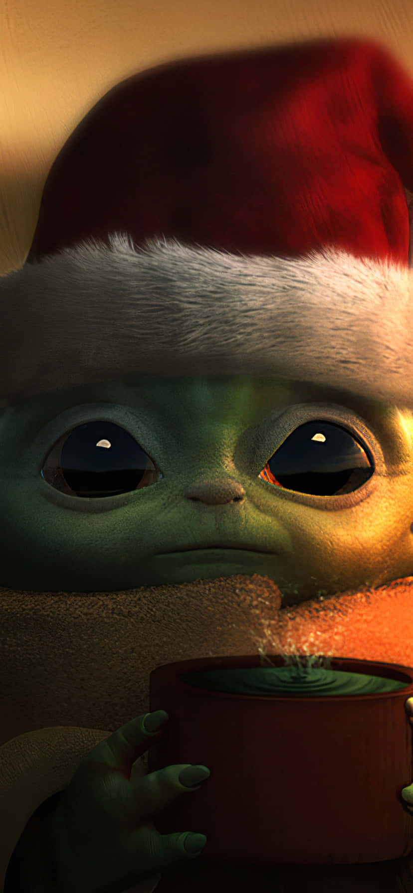 Celebrate The Holidays With Baby Yoda Background