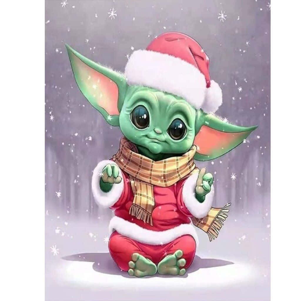 Celebrate The Holidays With Baby Yoda Background