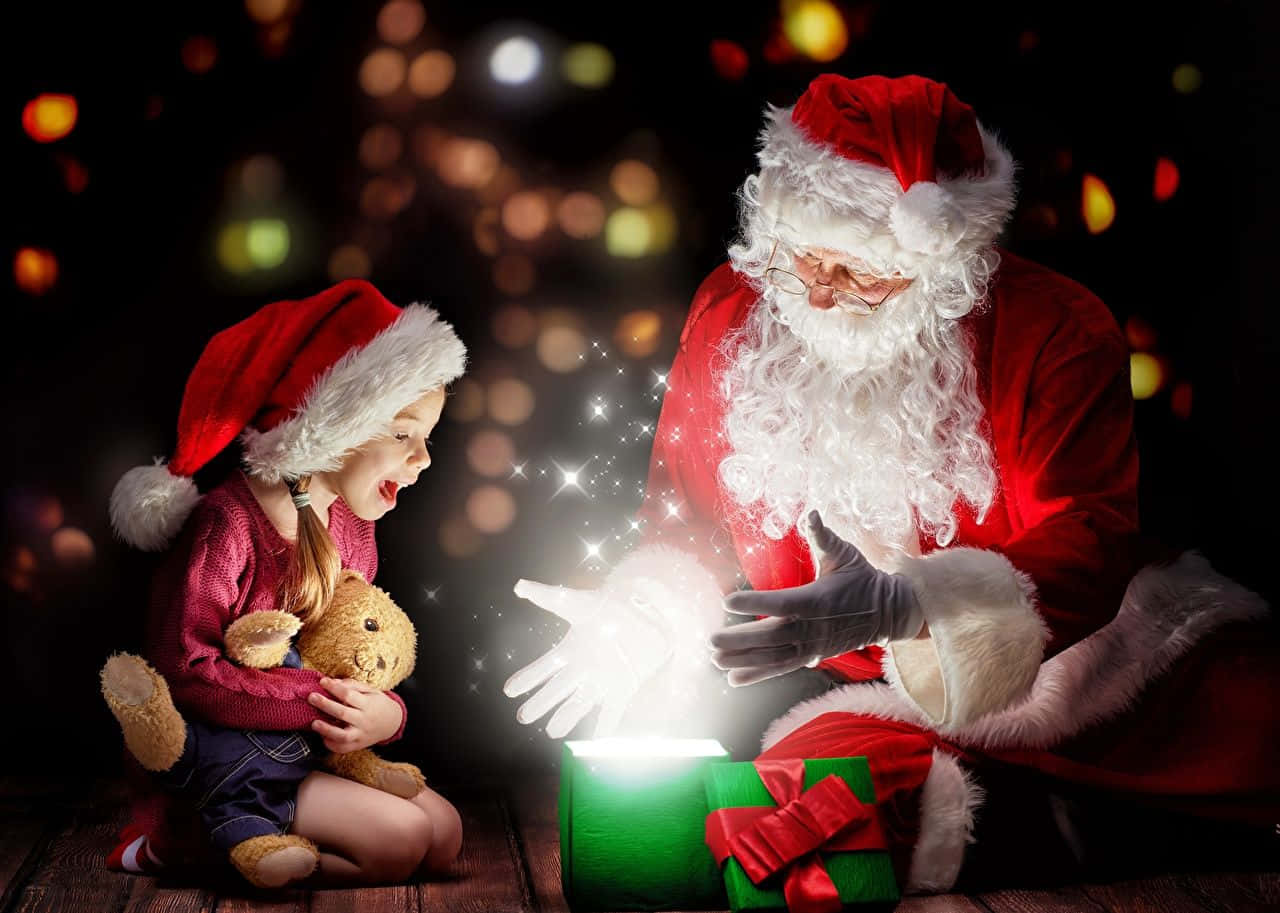 Celebrate The Holidays With Santa Claus Background