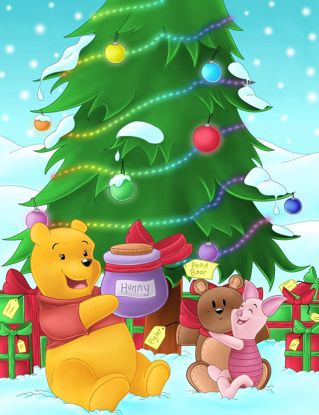 Celebrate The Holidays With Winnie The Pooh And Friends! Background