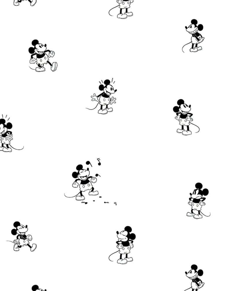 Celebrate The Joy Of Disney With White Mickey Mouse Background