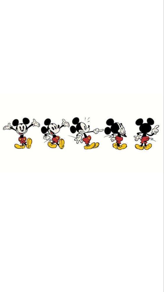 Celebrate The Magic: Joyful White Mickey Mouse Oozing Positive Vibes! Background