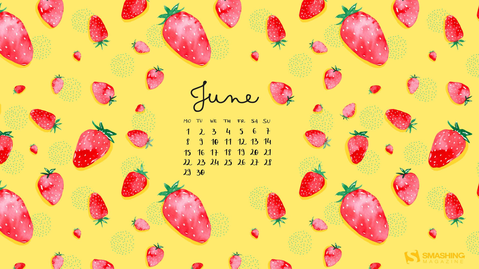 Celebrate The Month Of June With Tasty Strawberries. Background