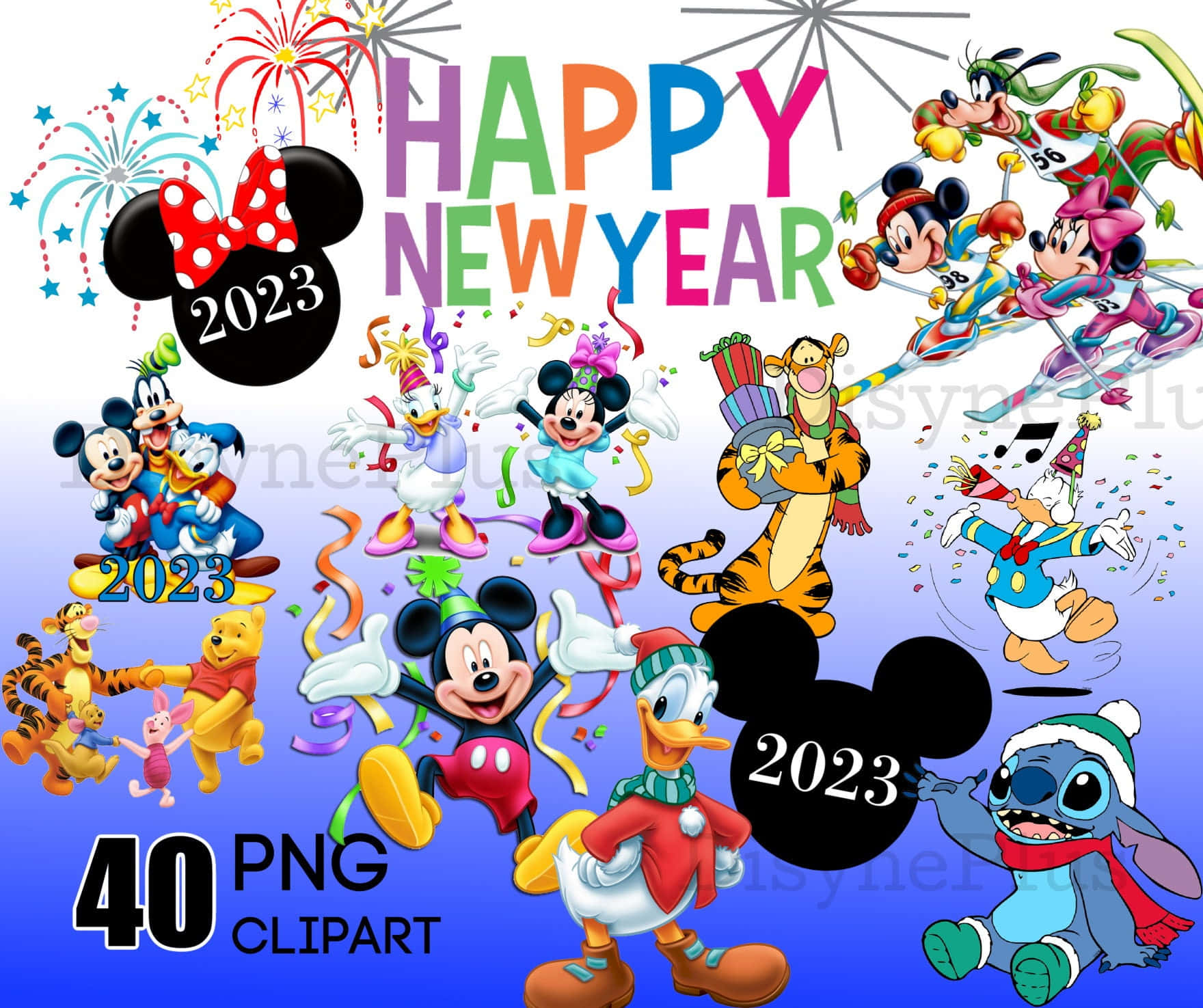 Celebrate The New Year With Mickey Mouse Background