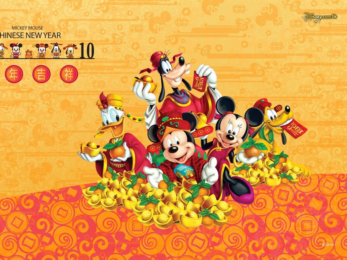Celebrate The New Year With Mickey Mouse Background