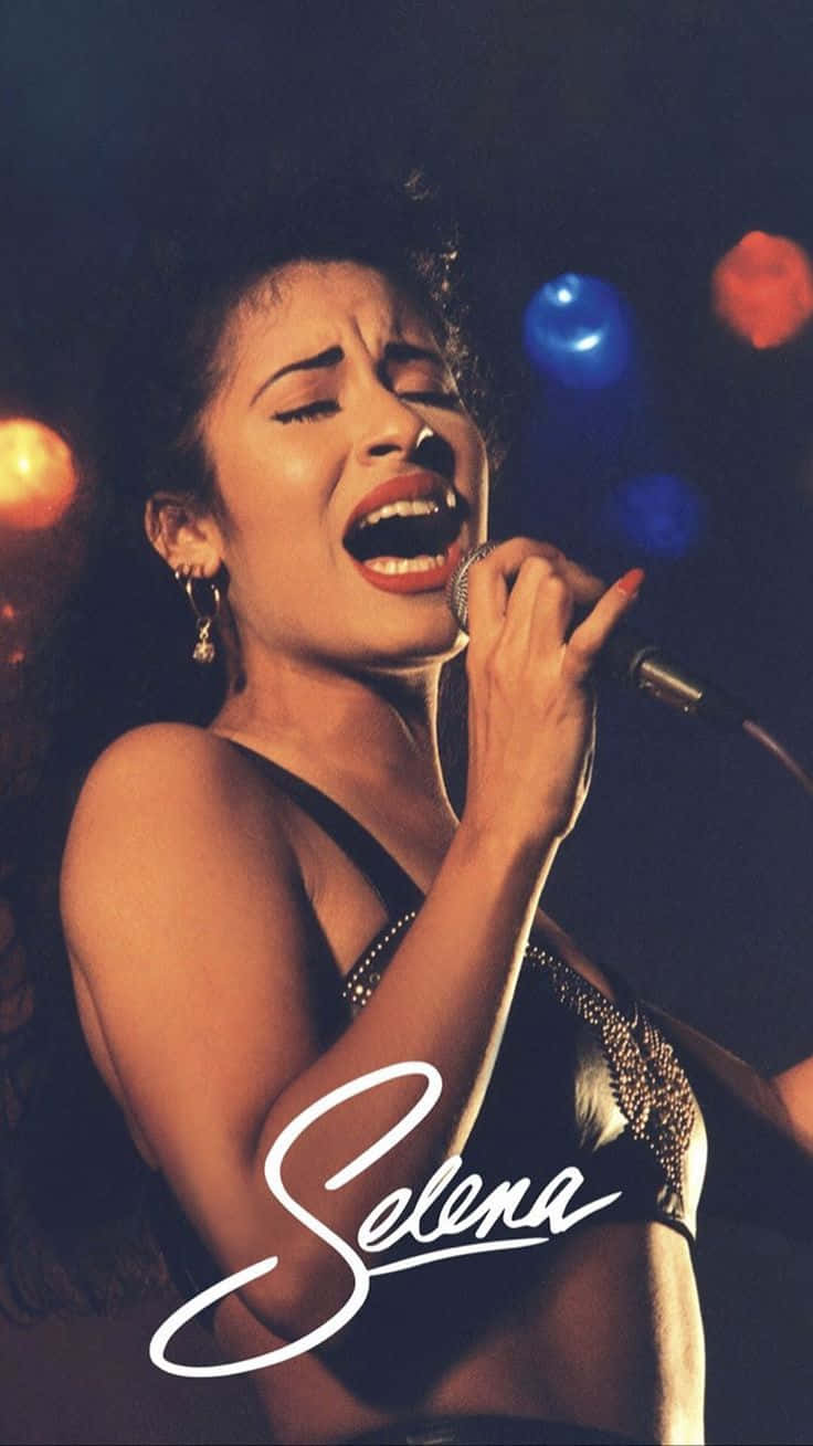 Celebrate The Queen Of Tejano Anytime With The Selena Quintanilla Iphone Background