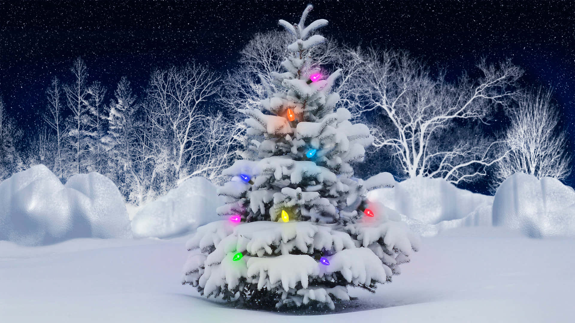 Celebrate The Season Of Joy With This Festive Christmas Winter Scene. Background
