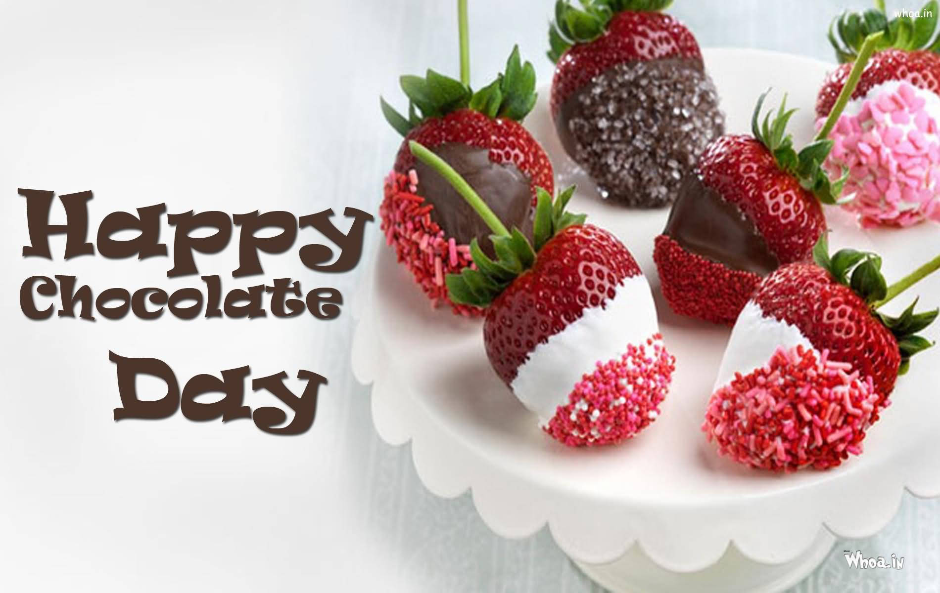 Celebrate The Sweetness Of Life On Chocolate Day With Freshly Dipped Strawberries. Background